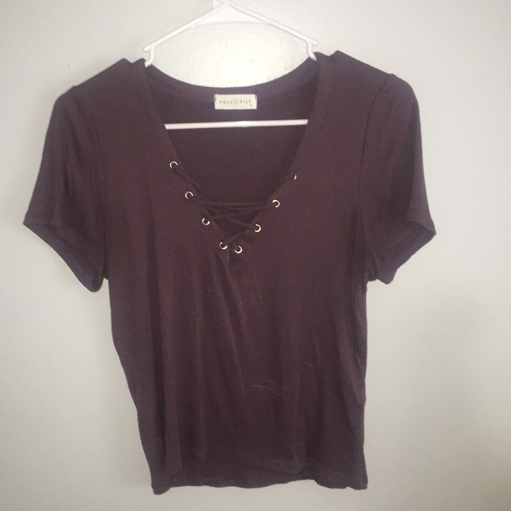 Maroon Cross tie top in front